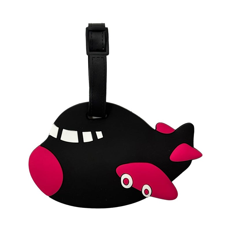 Eitheo Luggage Tags for Kids Luggage Tags with Name & Address Label | Silicone Luggage Tags for Suitcases, Tags for Travel Bags/School Bags Identification tag Colorful Multi (Shark Black) - Image 1