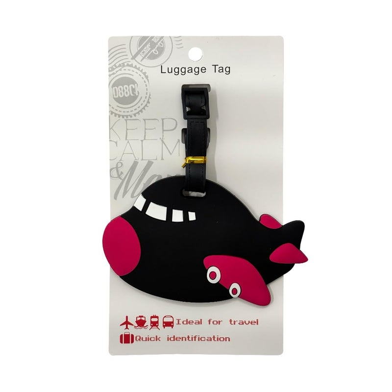 Eitheo Luggage Tags for Kids Luggage Tags with Name & Address Label | Silicone Luggage Tags for Suitcases, Tags for Travel Bags/School Bags Identification tag Colorful Multi (Shark Black) - Image 4