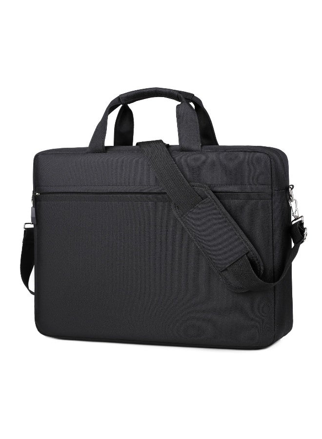 Nadrab 15.6-inch Laptop Bag, Lightweight Laptop Bag, Travel Business Handbag, Waterproof Shoulder Messenger Bag, Unisex Office Bag (Black) - Image 1