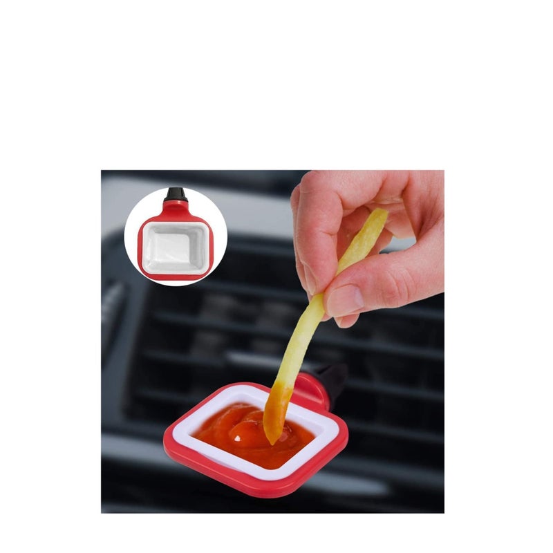SOLARAE Car Sauce Holder Vent Dip Clip, Car Accessories for Sauce Mini Sauce Holder Removable Dipping Sauces Holder Dipping Dish Container for Car Vent - Image 4