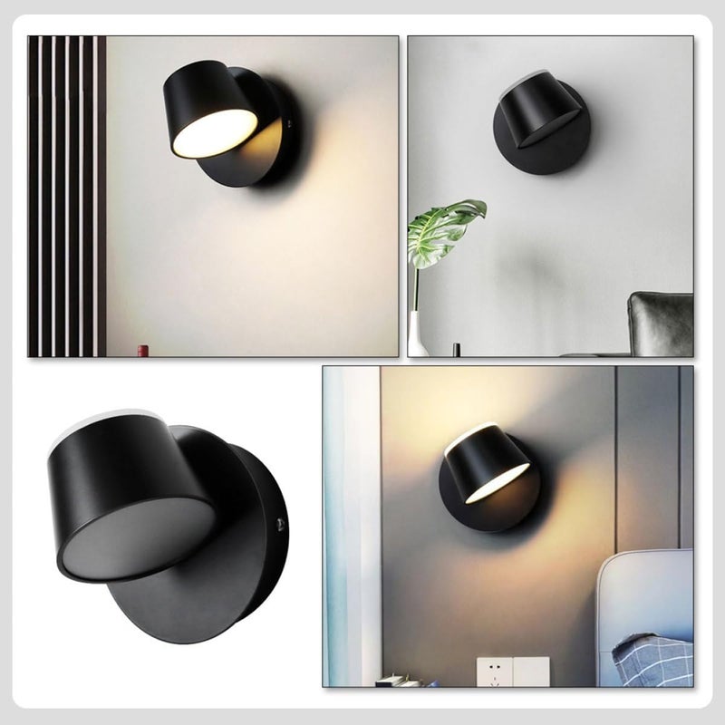 WOONEKY Rotatable LED Wall Lamp Angle Decorative Bedside Reading Light for Bedroom Balcony Stairway Modern Indoor Sconce Lighting Fixture - Image 5