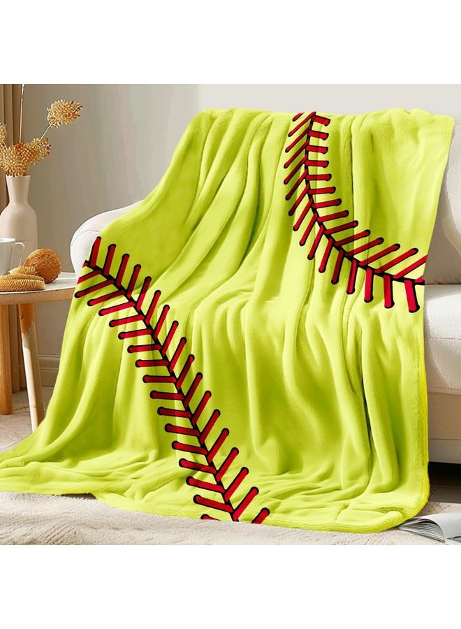KING DARE Softball Blanket for Girls, Softball Gifts for Team Girls 8 9 10 11 12 Years Old Softball Lovers, Kids Adults Sport Softball Print Throw Blanket - Softball Coach Gifts 40x50 Inch - Image 1