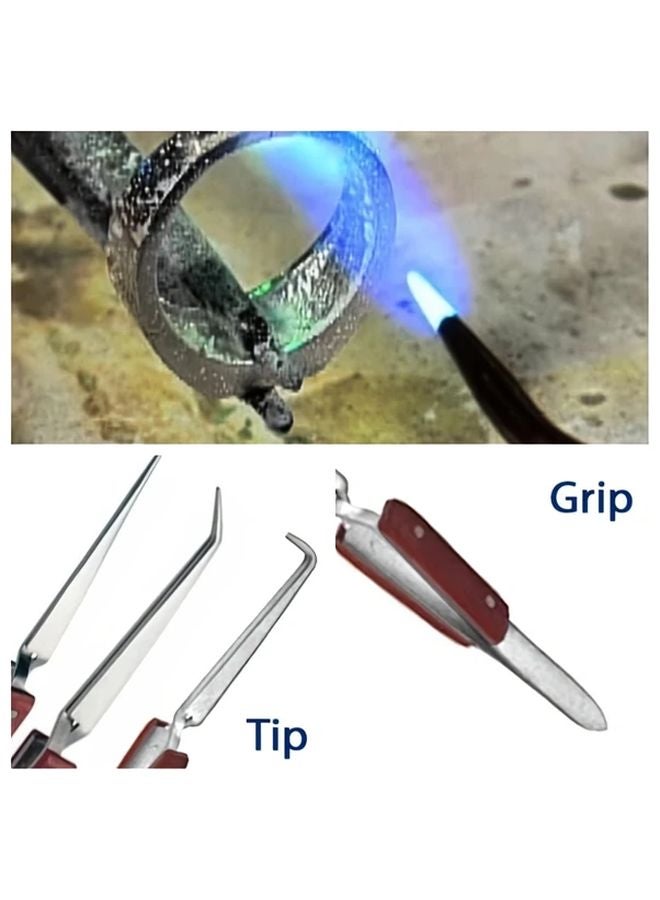 3 قطع مجموعة ملاقط اللحيم بقبضة ليفية بزوايا 45 و90 درجة مستقيمة لإصلاح الإلكترونيات والسيارات - Image 3