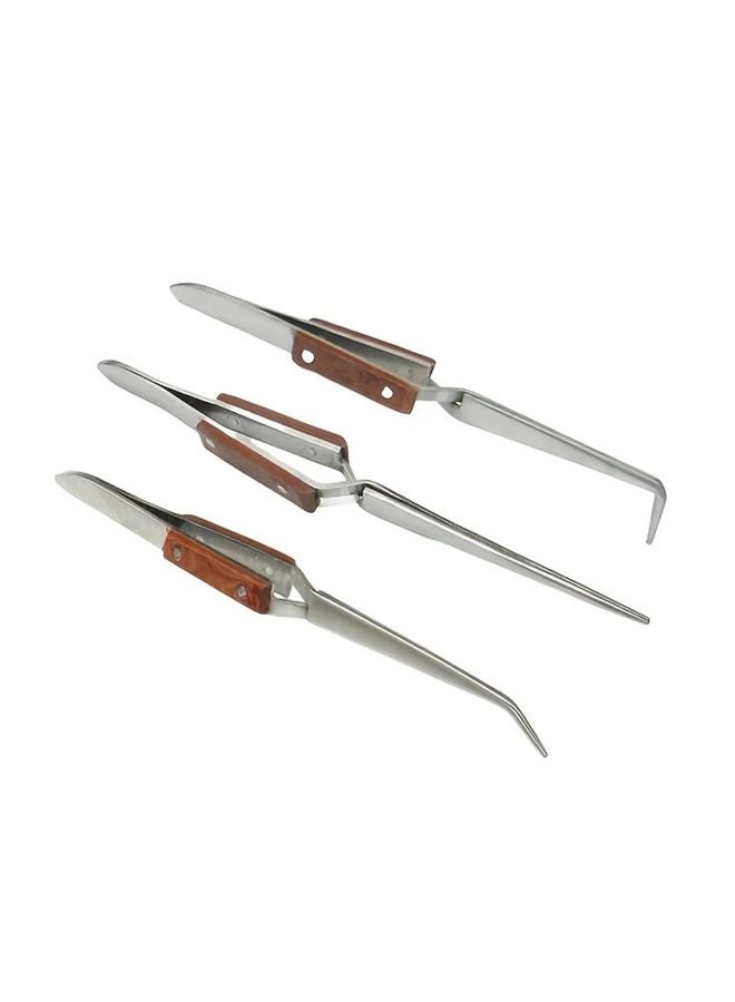 3 قطع مجموعة ملاقط اللحيم بقبضة ليفية بزوايا 45 و90 درجة مستقيمة لإصلاح الإلكترونيات والسيارات - Image 1