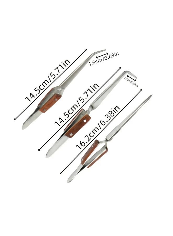 3 قطع مجموعة ملاقط اللحيم بقبضة ليفية بزوايا 45 و90 درجة مستقيمة لإصلاح الإلكترونيات والسيارات - Image 4