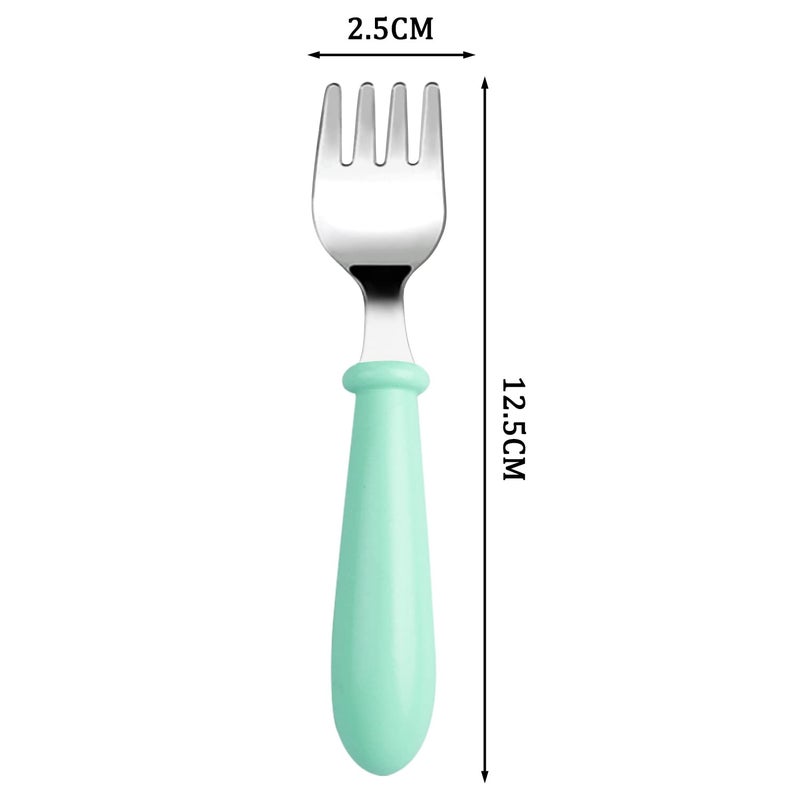Pimoys 6 Pieces Toddler Forks Baby Forks Kids Forks With Round Handle  Stainless Steel Toddler Utensils Baby Silverware Metal Cutlery Set Bpa Free  Dishwasher Safe - Image 4