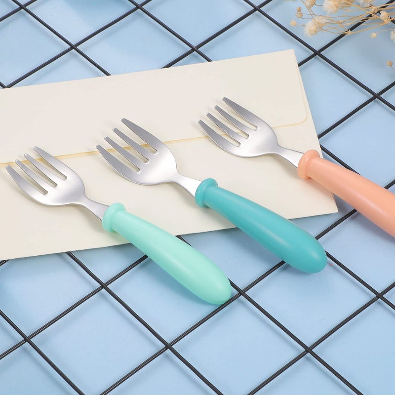 Pimoys 6 Pieces Toddler Forks Baby Forks Kids Forks With Round Handle  Stainless Steel Toddler Utensils Baby Silverware Metal Cutlery Set Bpa Free  Dishwasher Safe - Image 3