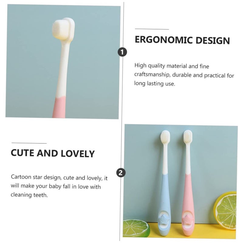 Kids Toothbrush Set 2Pcs Soft Bristle Oral Care For Ages 3-9 Sensitive Gums - Image 4