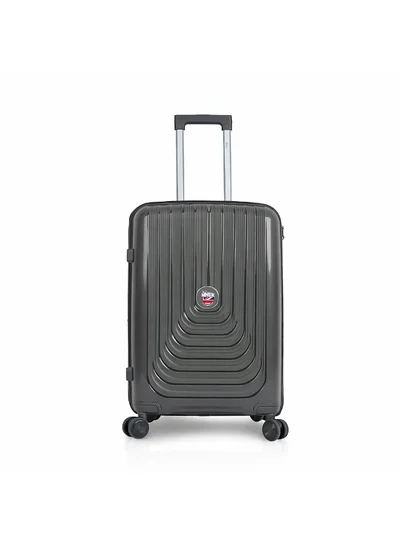 MNUK Viajero Stra Ordinario 24inch Luggage| Polypropylene (PP) Hardside Luggage Trolley|Double 360° 4 Wheeler| Medium-24inch| Dark Grey