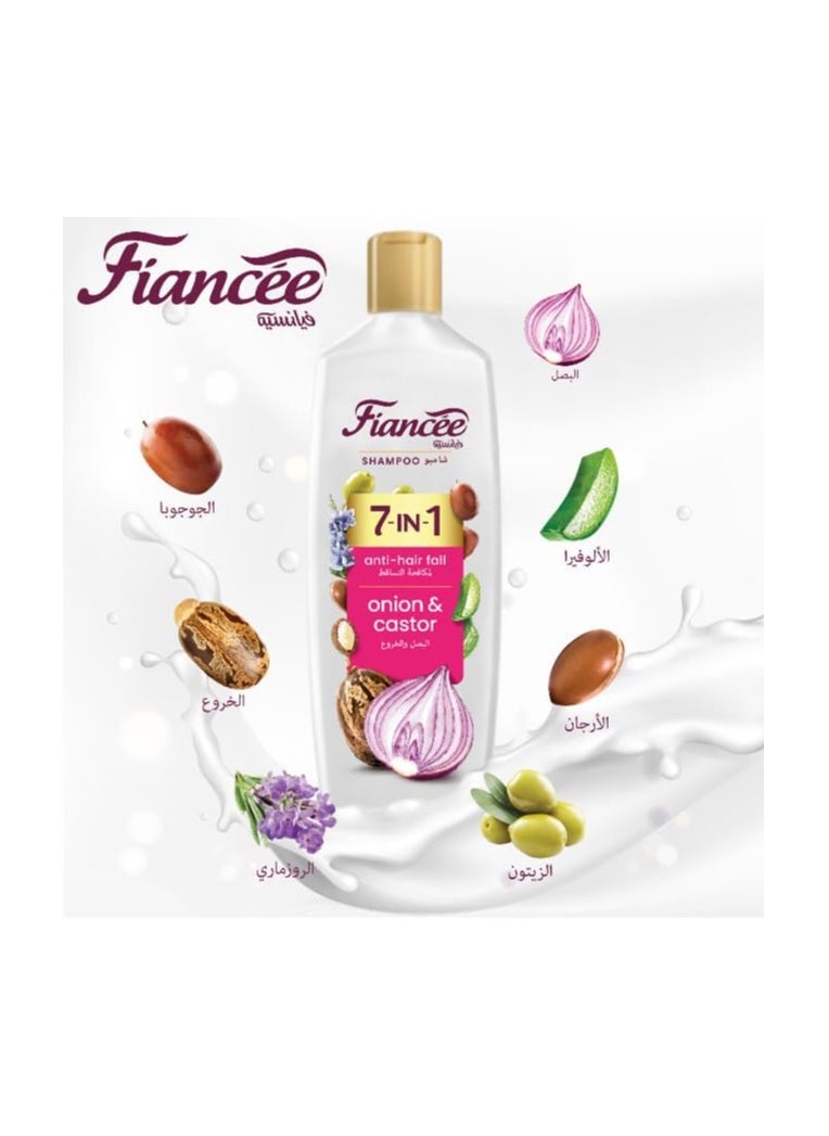 FIANCEE - Shampoo with onions and castor to combat hair fall and nourish/rich in natural ingredients / 340ml - Image 1