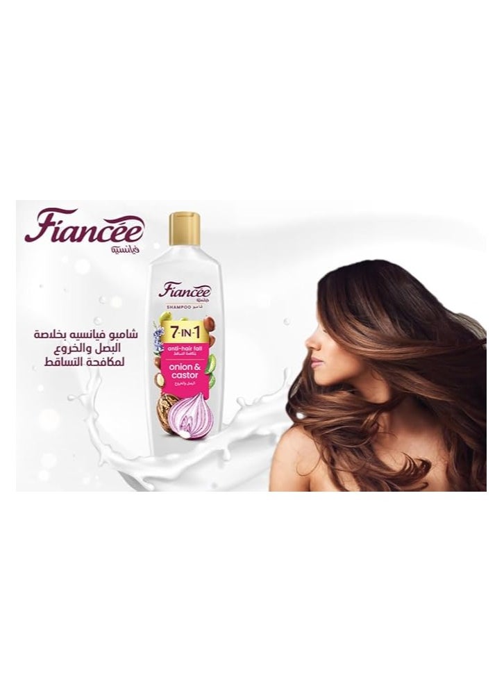 FIANCEE - Shampoo with onions and castor to combat hair fall and nourish/rich in natural ingredients / 340ml - Image 1