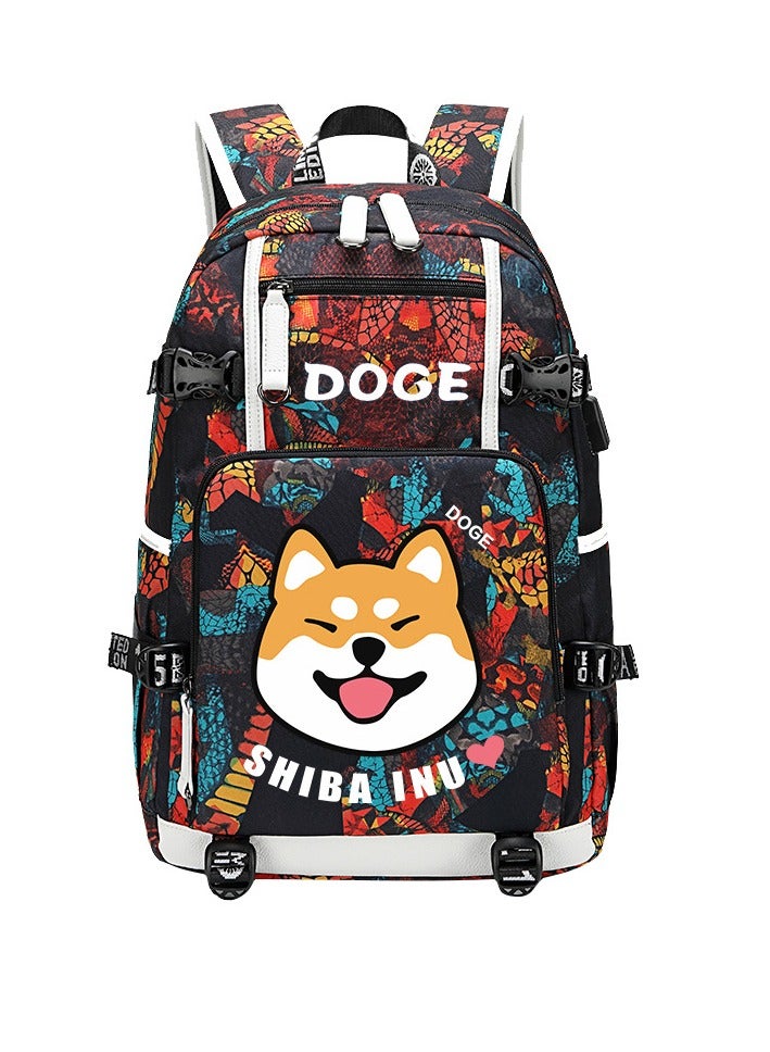 Shiba Inu Cute School Bag Boys Elementary School Senior Campus Junior High School Student Backpack 47*14*30cm