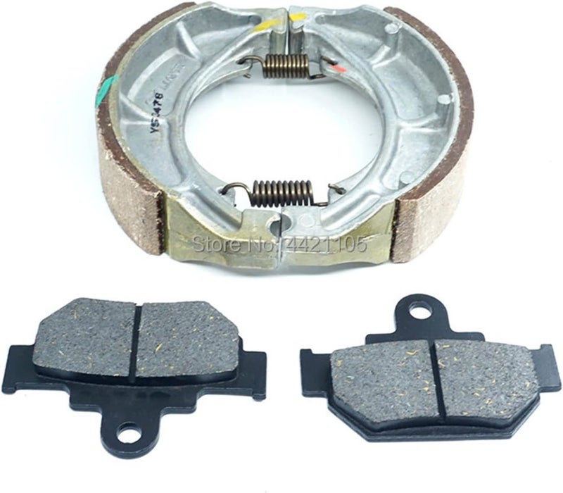 QASULER Front Brake Pads and Rear Brake Shoe Set
