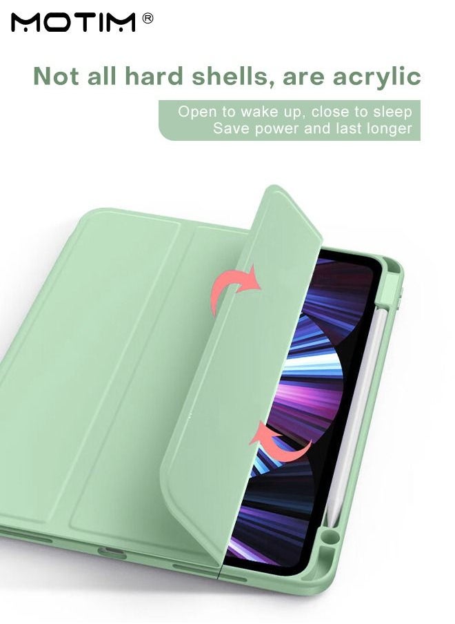 موتيم - حافظة لأجهزة Apple iPad Pro مقاس 11 بوصة موديل 2022/2021/2020/2020/2018 (الجيل الرابع/الثالث/الثاني/الجيل الأول)، حامل قلم رصاص مدمج، حامل متعدد الزوايا بتصميم قابل للطي على شكل Y، استيقاظ/سكون تلقائي، غلاف ذكي واقي ضد الصدمات - Image 1