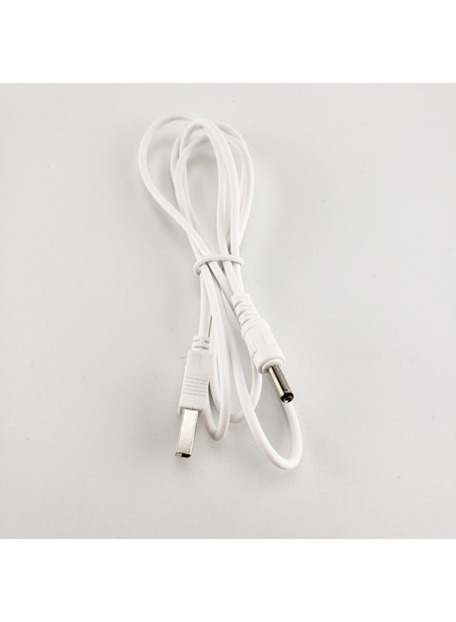 Loquat USB To DC3.5 * 1.35 White Power Cord Small Fan Cleanser Desk Lamp Flashlight Speaker And Other Charging Lines-Color:White-Model:1 M  - Image 3