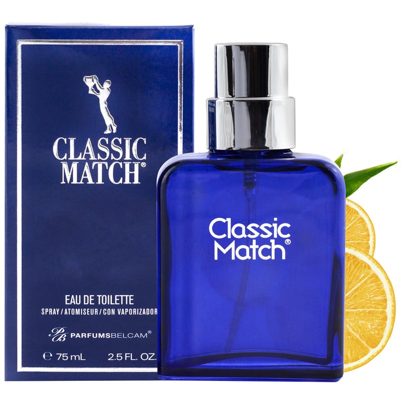 PB ParfumsBelcam PB بارفومز بيلكام بلو كلاسيك ماتش بخاخ ماء تواليت للرجال - عطر فوار عصري، نوتات من البطيخ، الطحلب والباتشولي، بديل كولونيا، عطر مميز - 2.54 أونصة سائلة - Image 1