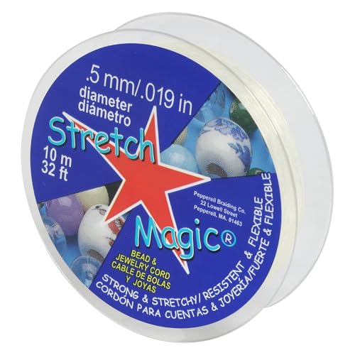 Stretch Magic Elastic Beading Cord – Pearl Color, 0.5mm in Diameter, 10-Meter (32 ft) - Easy to Knot, Strong & Stretchy String for Making Beaded Jewelry - Image 1