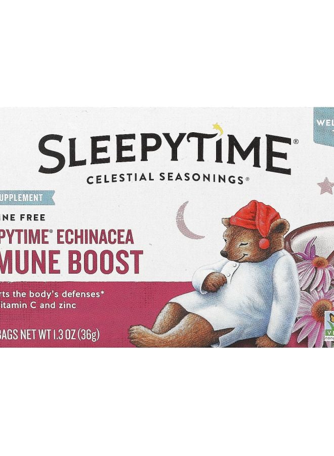 CELESTIAL SEASONINGS Wellness Tea Sleepytime Echinacea Immune Boost Caffeine Free 20 Tea Bags 1.3 oz (36 g) 