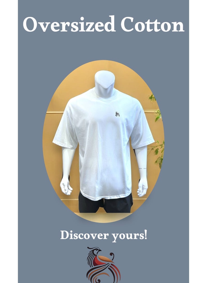 OLUDENIZ Men’s Boxy Fit Oversized T-Shirt – Heavyweight 100% Cotton with Dropped Shoulder Design – Streetwear Casual Tee - Image 2