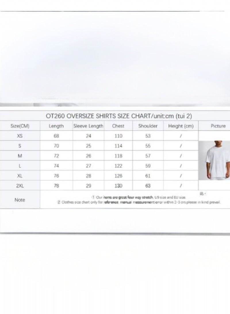 OLUDENIZ Men’s Boxy Fit Oversized T-Shirt – Heavyweight 100% Cotton with Dropped Shoulder Design – Streetwear Casual Tee - Image 3