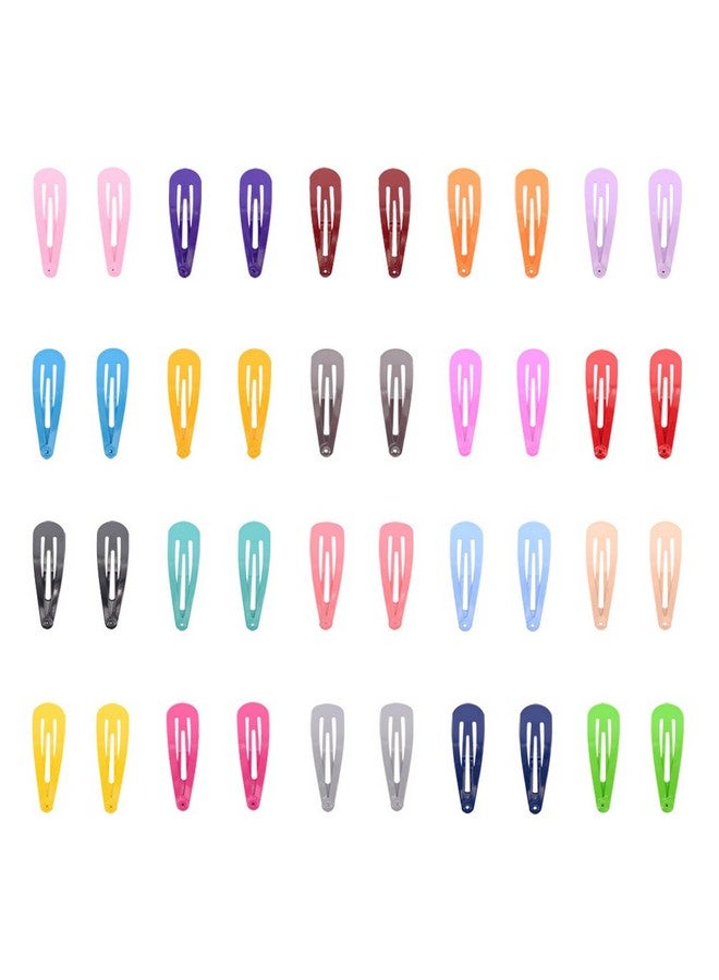 PIDOUDOU 100 Pieces Solid Color 2 Inch Barrettes Women Metal Snap Clips - Image 1