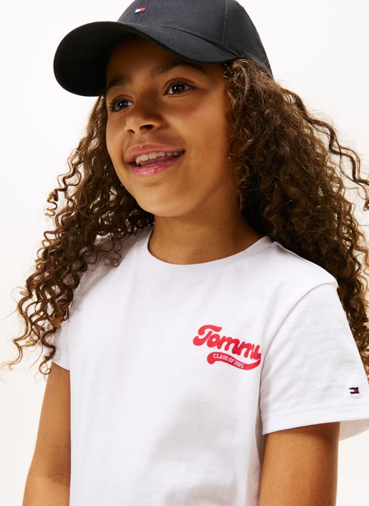 TOMMY HILFIGER Kids Graphic Flock Crew Neck T-Shirt - Image 3