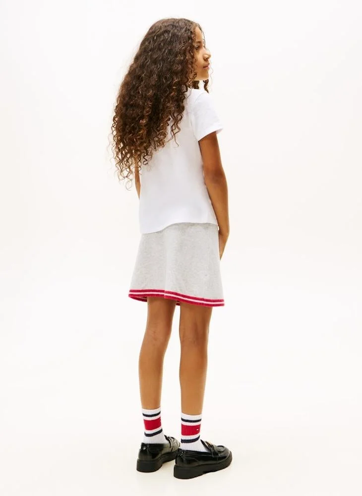 TOMMY HILFIGER Kids Graphic Flock Crew Neck T-Shirt