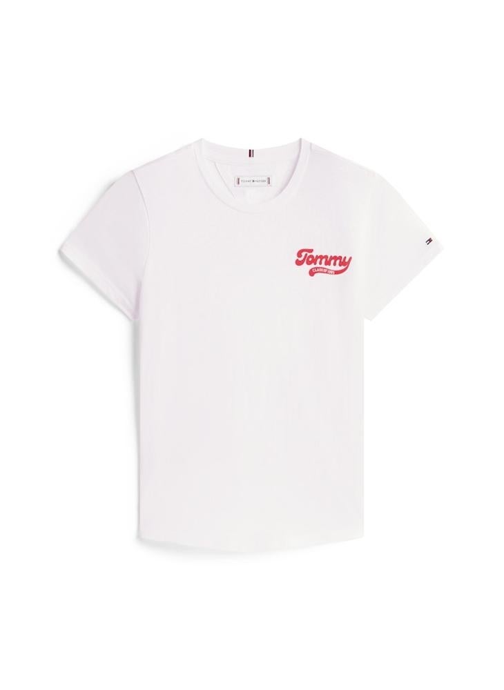TOMMY HILFIGER Kids Graphic Flock Crew Neck T-Shirt - Image 5
