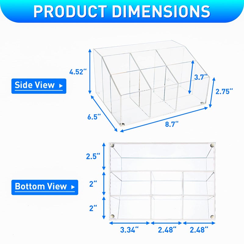 COYMOS Acrylic Pen Holder, Clear Desk Organizer for Pencils, Stationery, Office Home & Art Supplies - Image 2