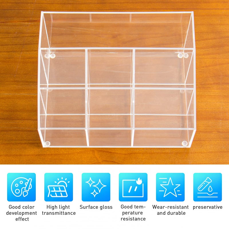 COYMOS Acrylic Pen Holder, Clear Desk Organizer for Pencils, Stationery, Office Home & Art Supplies - Image 5