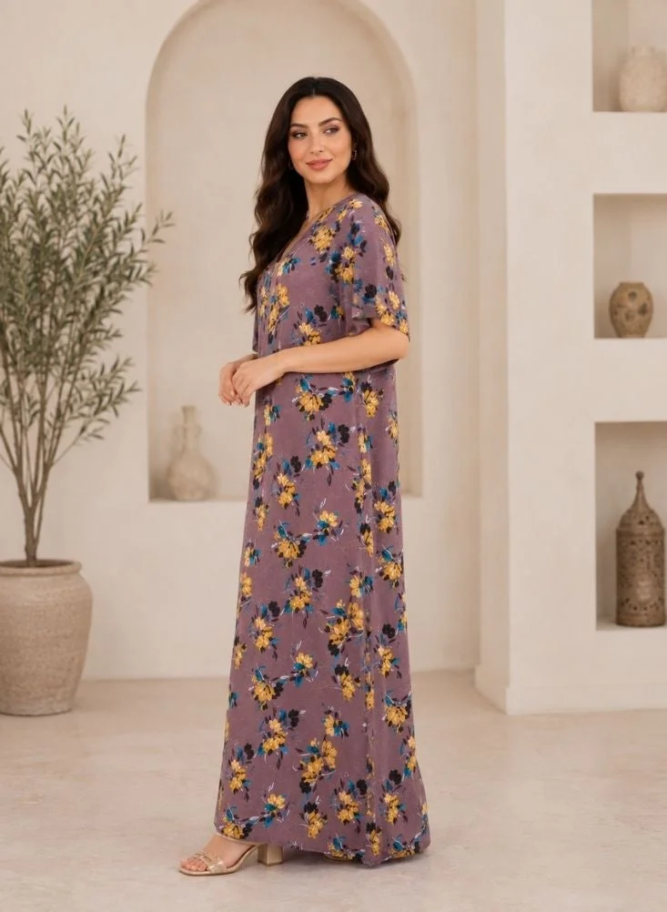 NinEx Jalabiya Floral Print for Women