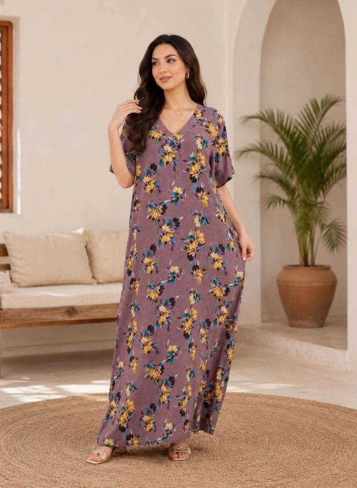 NinEx Jalabiya Floral Print for Women