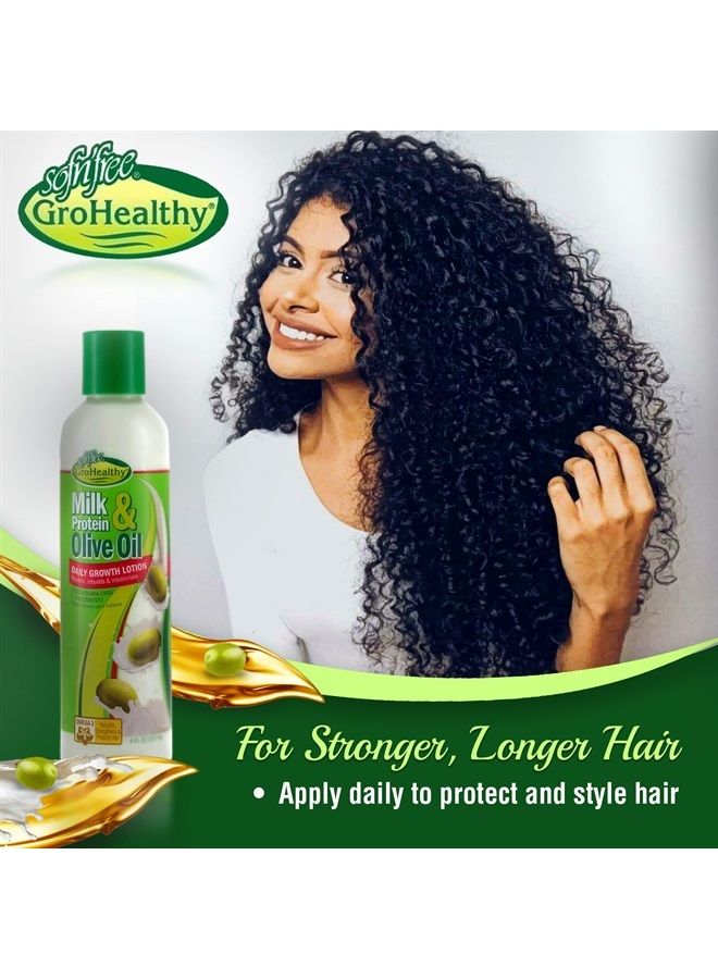 Grohealthy Milk Protein & Olive Oil Daily Hair Growth Lotion Repairs, Rebuilds, Moisturizes and Promotes Growth for Soft, Healthy, Manageable Hair - Sofn'Free GroHealthy - Single - Image 4