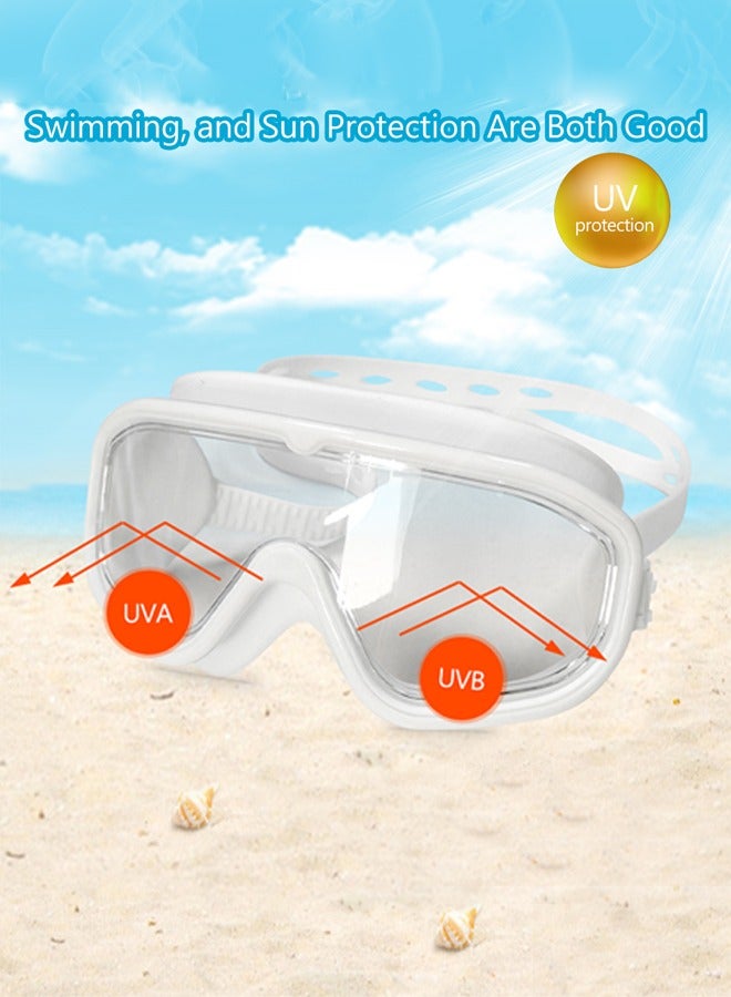 Captaintech Large Frame Clear Swim Goggles with Swimming Cap, Earplugs, and Nose Clip - Leak-Proof UV Anti Fog Swimwear Eyewear - Unisex Men Women - Image 4