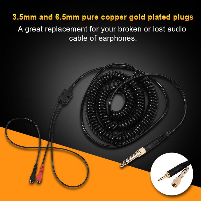 Richer-R Replacement Spring Coil Cable for Sennheiser HD25/ 560/540/ 480/430 Headphones Earphones - Image 2