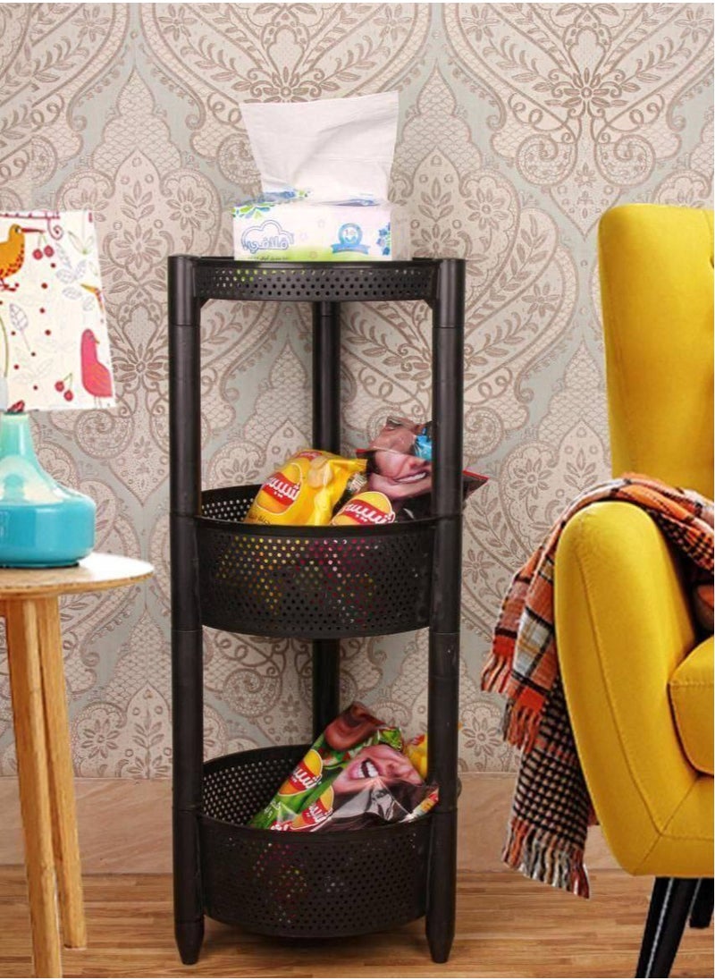 Generic Round lace turbo  fruit service  Colors: black - white, 3 floors  - Image 3