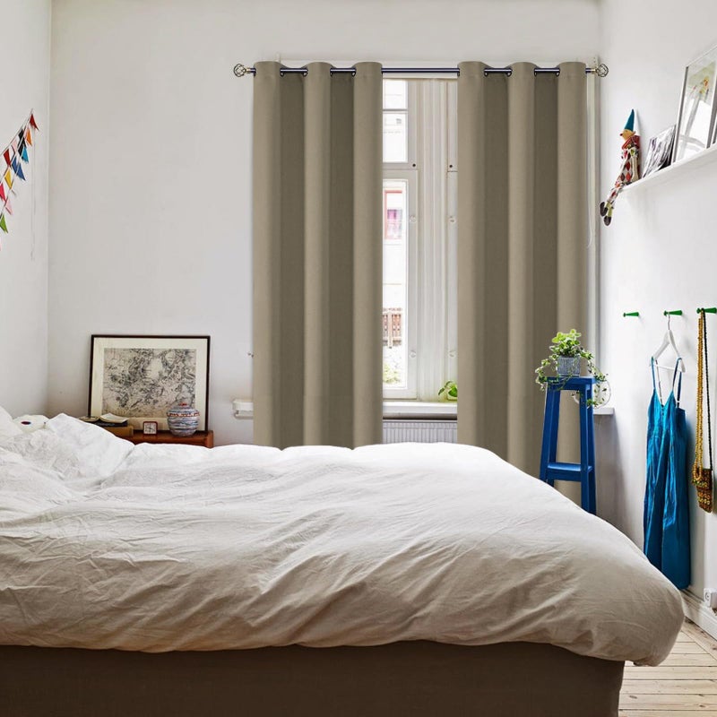 BGment Bress Room الستائر الستائر 84 بوصات - الستائر الحرارية معزولة معالجة ستائر معالجة النافذة لغرفة النوم 2 لوحات 38 × 84 بوصة الكاكاو - Image 2