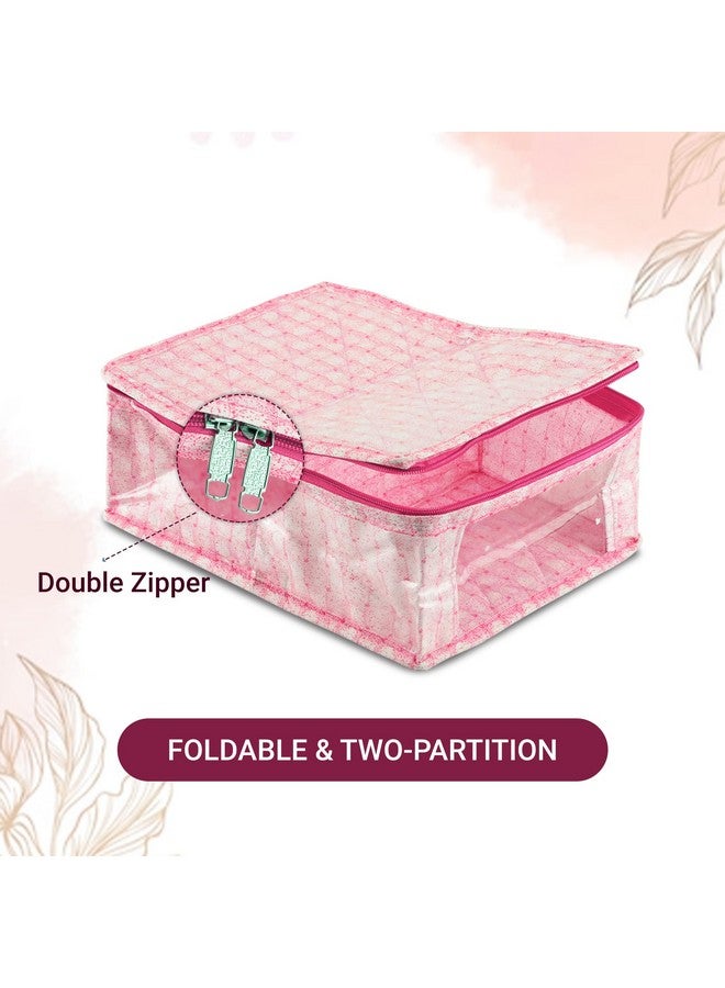 Kuber Industries Kuber Industries Under Garment Kit | Two Partition UG Kit | Laminated Innerwear Bag | Vanity Organizer | U.G Kit for Man & Woman | Check-Design | Pink - Image 5