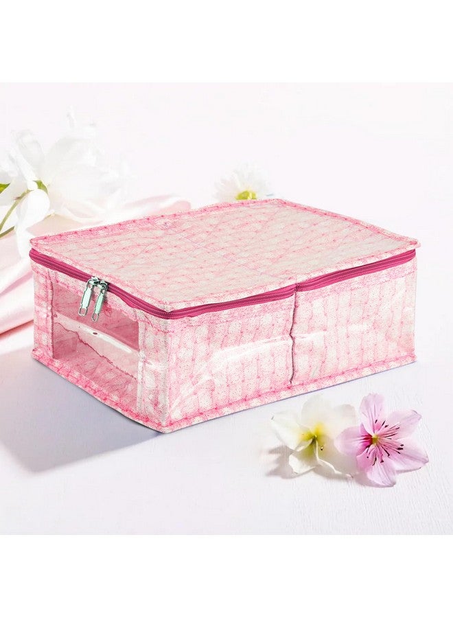 Kuber Industries Kuber Industries Under Garment Kit | Two Partition UG Kit | Laminated Innerwear Bag | Vanity Organizer | U.G Kit for Man & Woman | Check-Design | Pink - Image 1