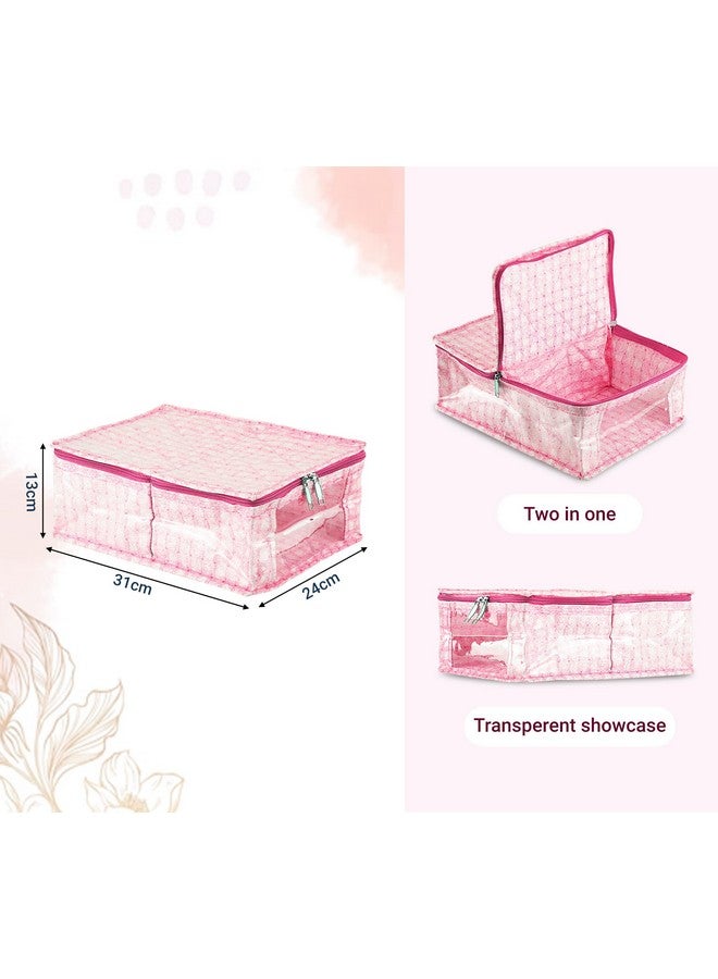 Kuber Industries Kuber Industries Under Garment Kit | Two Partition UG Kit | Laminated Innerwear Bag | Vanity Organizer | U.G Kit for Man & Woman | Check-Design | Pink - Image 3