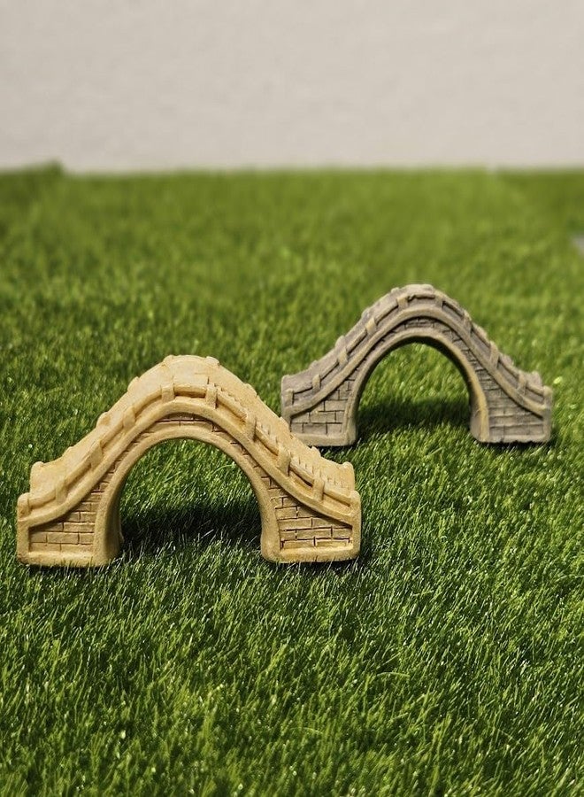 ARUNA DECOR Miniature Resin Bridge Set of 2 for Fairy Garden, Terrarium & Dollhouse, Mini Garden Bridge Decoration for Bonsai, Succulent Pot, DIY Craft & Gift - Image 1