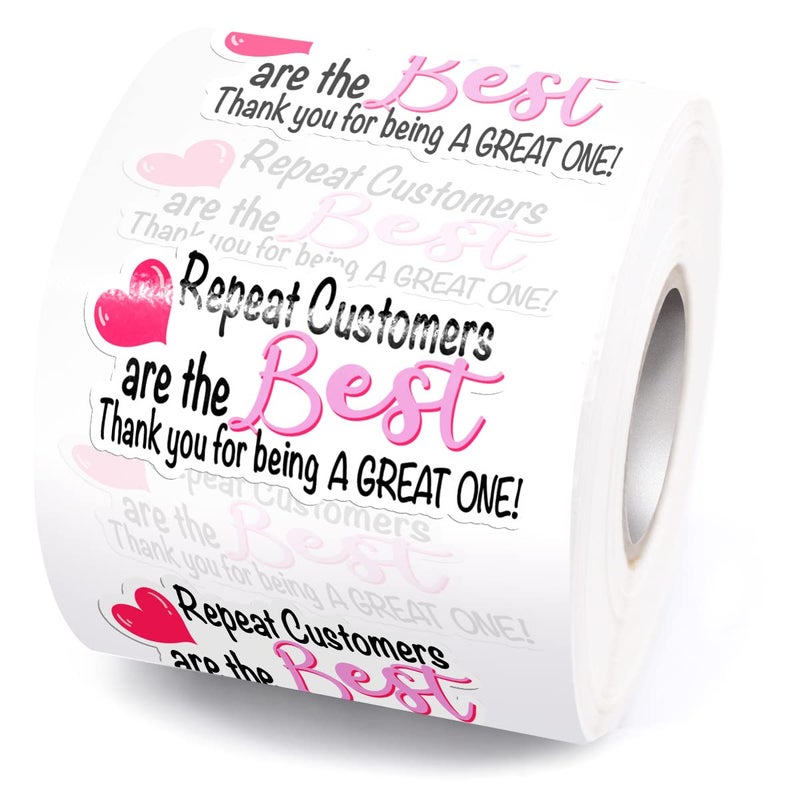 Wailozco 15 Repeat Customers are The Best StickersRepeat Customer Sticker for Small Business Mail Envelopes Package Packing 500 PCS