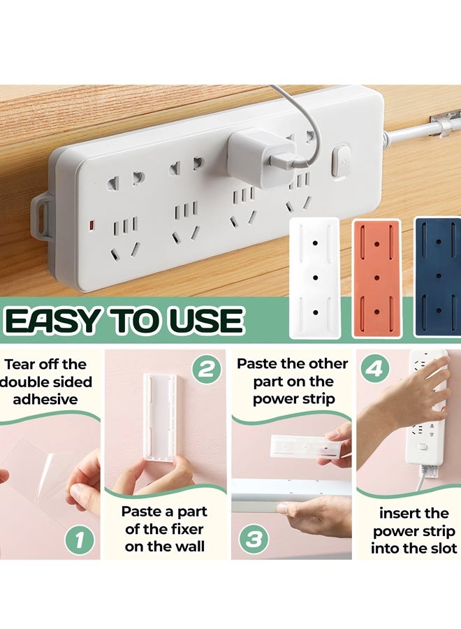 6PCS Punch Free Adhesive Wall Mount Power Strip Holders - Image 4
