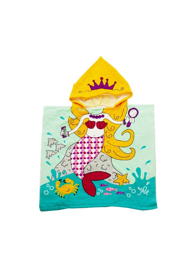 Cartoon Printed With Hood Fine Fiber Cloaks Bath Towels