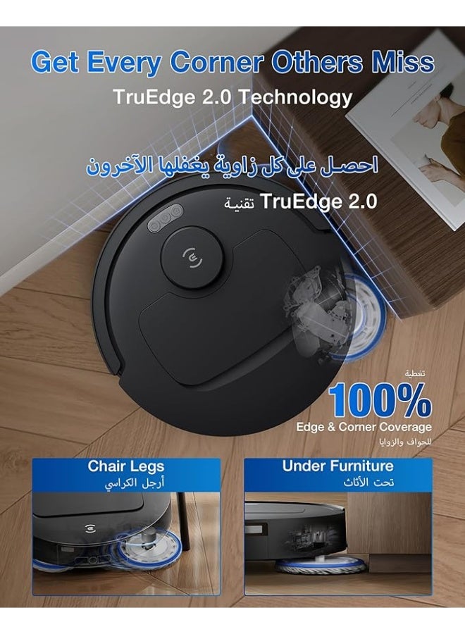 DEEBOT ECOVACS DEEBOT T30C OMNI Robot Vacuum Cleaner with Station, Robot Vacuum Cleaner 25000Pa, Washing in Hot Water 75°C, OZMO Turbo 2.0 Mop, ZeroTangle 3.0 Brush, Adaptive Wet Cleaning, Black - Image 3