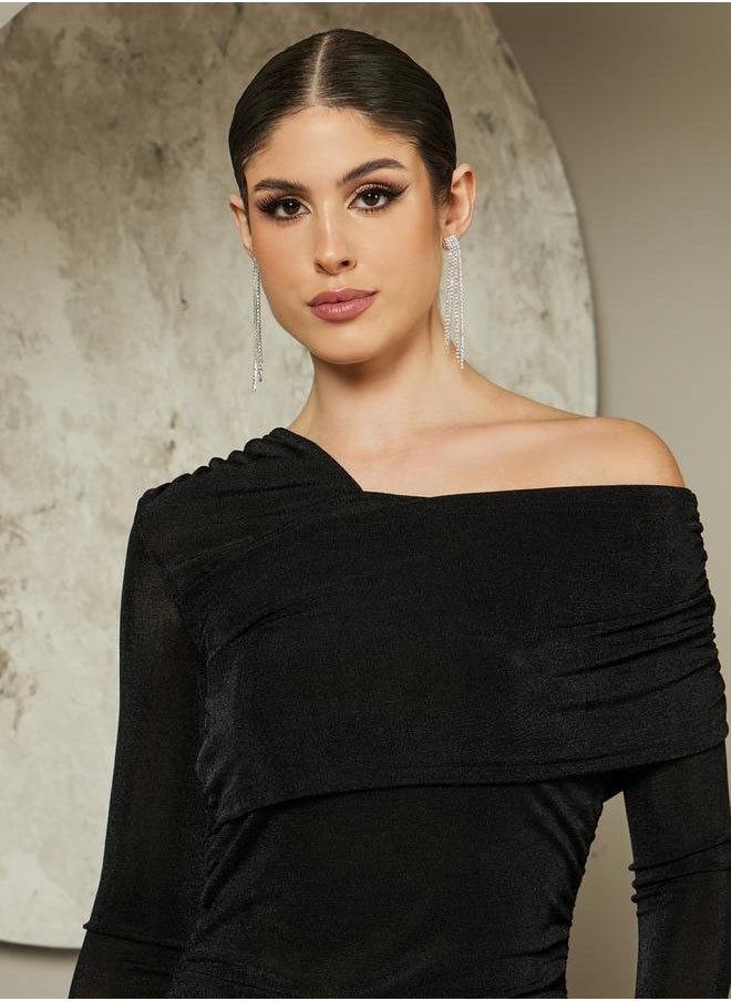 Styli - Asymmetric Neck One Shoulder Knit Top - Image 1