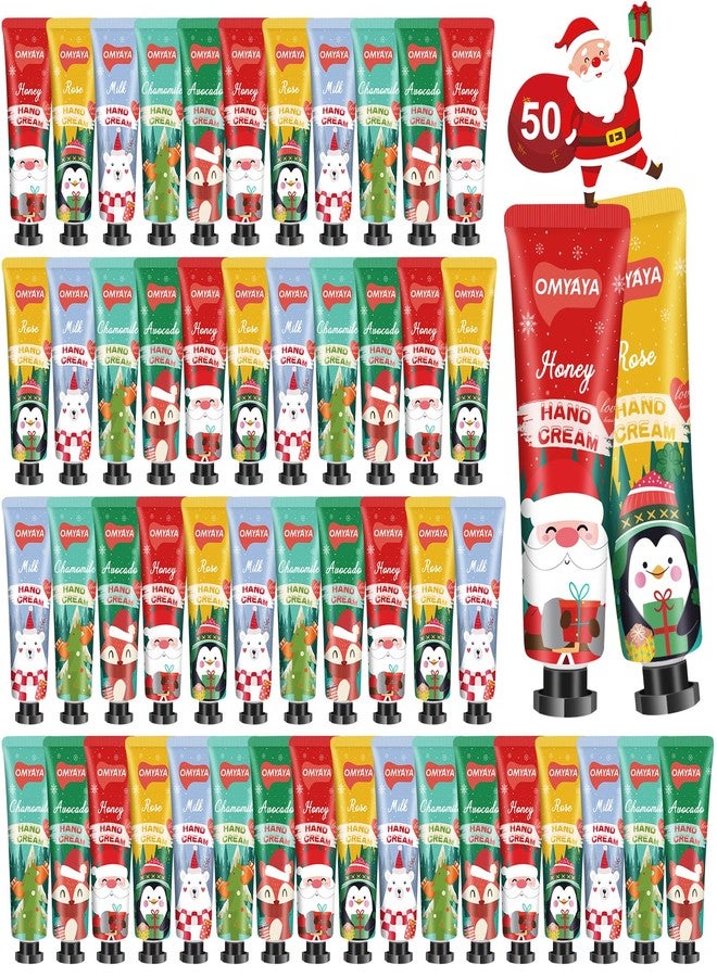 YUEONEWIN 50 Pack Christmas Hand Cream Gifts Set, Bulk Hand Lotion for Party Favors, Moisturizing Mini Hand Lotion , Travel Size Hand Cream for Dry Skin, Ideal Christmas Gifts for Women, Coworkers, Teachers - Image 1