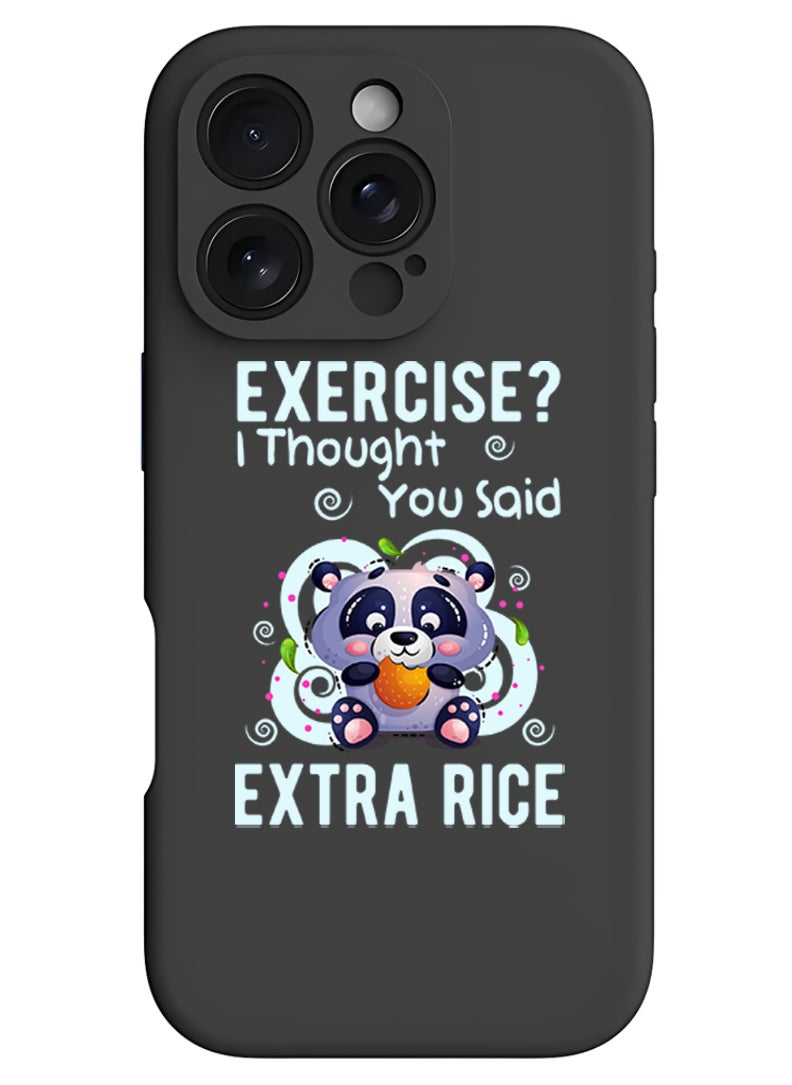 Theodor iPhone 16 Pro Max Black Protective Slim Fit Case Liquid Silicone Cover with Full Body Protection Anti-Scratch Shockproof Case For iPhone - Extra rice  - Image 1