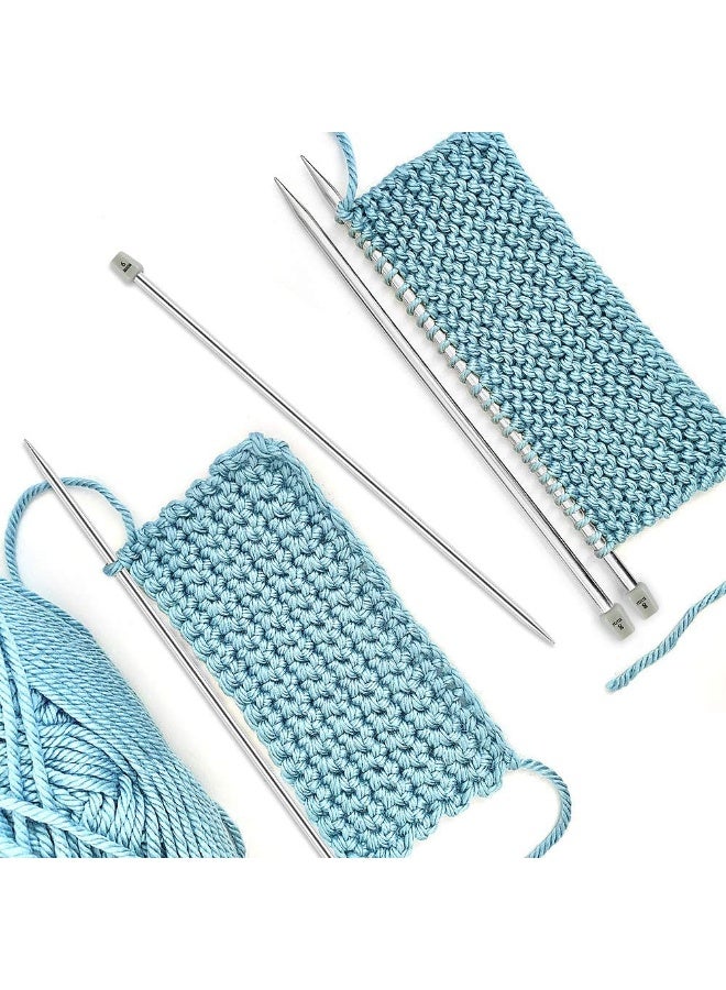 مجموعة إبر حياكة من 11 زوجًا، 22 قطعة، بطول 10 بوصات، مجموعة إبر حياكة أحادية الطرف من الفولاذ المقاوم للصدأ بمقاسات مختلفة من 2.0 مم إلى 8.0 مم، مجموعة إبر سترة للمبتدئين - Image 3