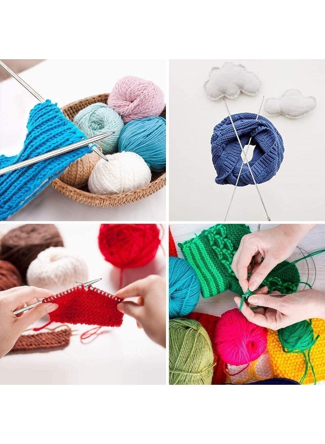 مجموعة إبر حياكة من 11 زوجًا، 22 قطعة، بطول 10 بوصات، مجموعة إبر حياكة أحادية الطرف من الفولاذ المقاوم للصدأ بمقاسات مختلفة من 2.0 مم إلى 8.0 مم، مجموعة إبر سترة للمبتدئين - Image 4